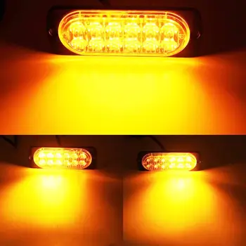 2pcs Led Strobe Warning Light Strobe Grille Flashing Signalnog Truck Car Beacon Lamp Amber Traffic Light 12V 24V Car Light