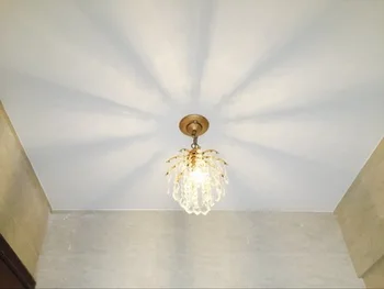 Zlato 1 kom. trijem svjetlo Kafić blagovaonica Mini Viseći kristalna lampa Led Sredozemno more E27 Iron Crystal Kuhinjska rasvjeta