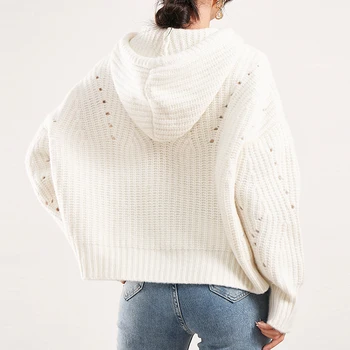 Kašmir ženski džemper novi pletene džemper sa kapuljačom s kapuljačom pure cashmere pulover dugih rukava slobodan plus size ženski