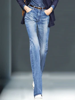 Ulica visokim strukom ženska moda browm traperice žena djevojke flare hlače hlače ženski jean femme traper bagge jeansc114