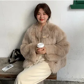 Korejski Moda Zima Topla Ženska Imitacija Rakun Dlaka Umjetna Kožna Jakna Fat Free Jakne Parka Odjeća Jaqueta Chaquetas