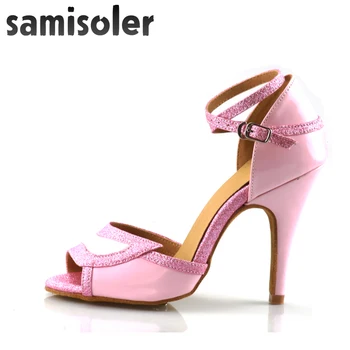 Samisoler Pink 2021 New latin dance shoes woman dance shoes dvorana latin dance shoes, vještački dijamant Dvorana Shoes, Shoes latce