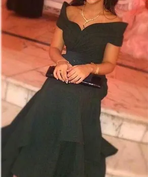 Jednostavna Crna Večernja haljina Trapeznog oblika dužine do poda vestidos longos Večernje Haljine