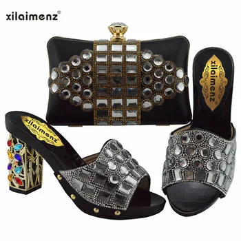 Afrička cipele i torba kit 2019 novi dizajn Talijanske cipele sa odgovarajućom torbicom najprodavaniji ženski prigodna cipele i torba su Talijanske cipele