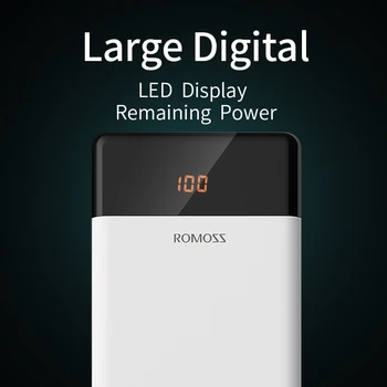 ROMOSS LT20 Power Bank 20000mAh Dual USB Powerbank Vanjska Baterija Sa Led Zaslon Brzo Prijenosni Punjač Za Xiaomi Za iPhone