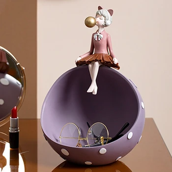 Novi Nordijski Kreativni Smole Balon Djevojka Bombon Kutija Za Pohranu Skulptura, Uređenje Dnevni Boravak Ulaz Ključ Za Pohranu Doma Dekor