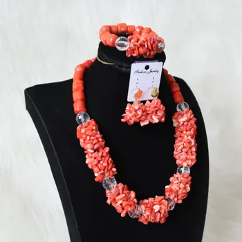 DUDO Orange Original Coral Necklace Obrtni Big Balls Yuminglai Dubai Costume Jewelry Sets 18 Inča