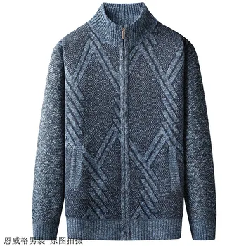 Jesen i zima Novi Muške Casual Topli Kardigan Džemper na munje Medo Džemper Korejski Moda Štand Ovratnik Kaputa