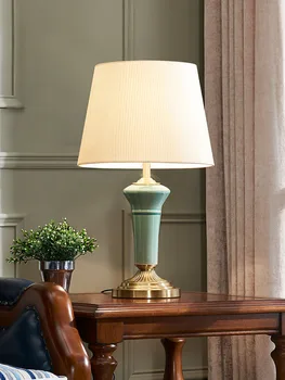 Američka Luksuzna Bakrena Keramičke Lampe LED E27 Spavaća soba Noćni Kreativno Jednostavna Topla Moderne Lampe za Home Dekor Dnevni boravak