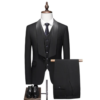 ( Jakna + Hlače + Prsluk ) Novi Muški Najnoviji Dizajn Odijelo Blazers Prsluk, Hlače Individualne Odijela Smoking za Svadbene Zurke Gospodin