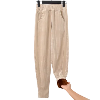 Plus baršun debeli zlatni baršun ženske sportske hlače ženske jesenskih i zimskih elastične s visokim strukom rotkvice noge svakodnevne hlače hlače
