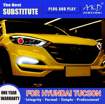 AKD prednji far za Hyundai Tucson Led Svjetla-2018 Svjetla Tucson DRL Поворотник Dugih svjetala Angel Eye Objektiv Projektora