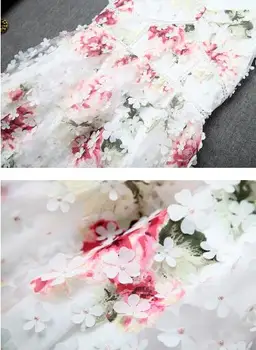 2019 godišnja ženska nova tanka majica okruglog izreza + trodimenzionalni cvijeće super fantastična nadvoji марлевая suknja suitT3676
