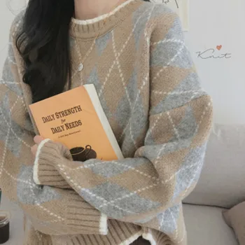 Dres kratak džemper ženski 2021 jesen i zima nova korejska verzija slobodne odjeća pulover zadebljanje džemper plima