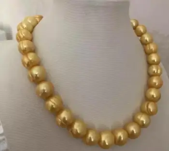 šarmantan Prirodni veličanstveni 8-9 mm south sea baroka zlato biserna ogrlica 18 cm 14 Do