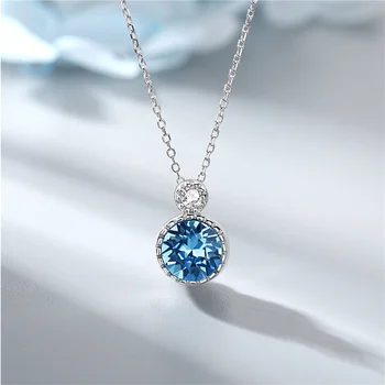 Ocean srce S925 srebra ogrlice za žene ključne kosti lanac za žene austrijski crystal